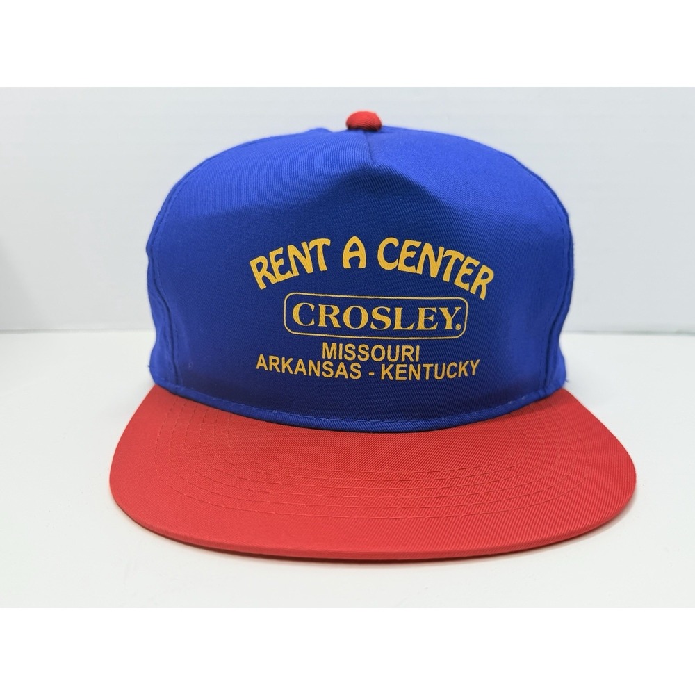 Vintage YoungAn Rent-A-Center Crosley Snapback Hat Blue Red Corporate Promo
